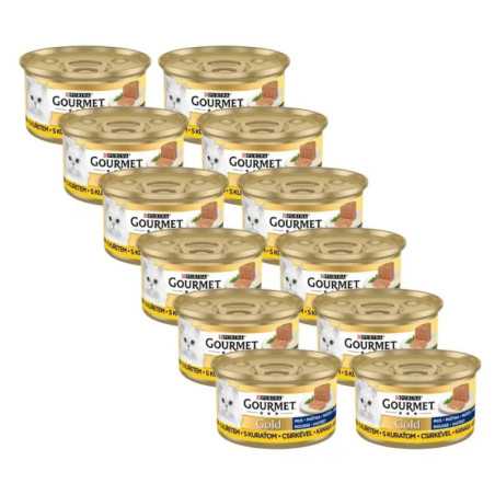 Purina Hrana umeda pentru pisici Gourmet Gold, Mousse Pui 12 X 85g|Deltavet Shop