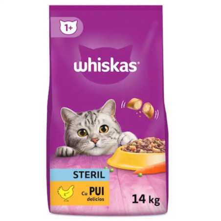 WHISKAS Hrana uscata pisici adulte Sterile cu pui 14kg|Deltavet Shop