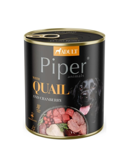Piper, Hrana Umeda pentru caini cu carne de Prepelita si Merisor 800 g|Deltavet Shop