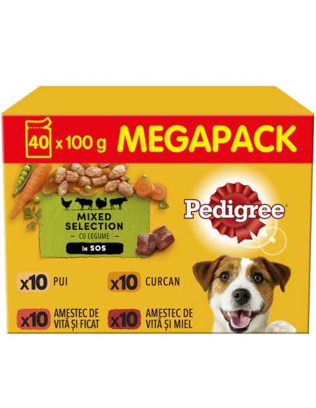 Pedigree Adult Selectii Mixte cu legume in Sos plicuri 40x100g|Deltavet Shop