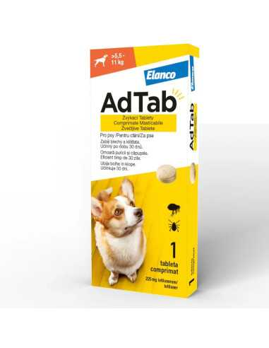 AdTab Dog 225 mg pentru caini 5.5-11 kg , 1 tableta|Deltavet Shop