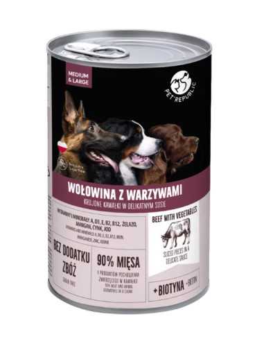Pet Republic hrana umeda pentru caini cu vita in sos 1250g|Deltavet Shop