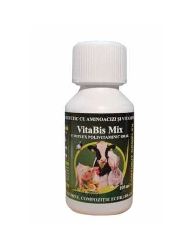 Complex de vitamine VitaBis Mix, 100ml, pentru pasari, iepuri, bovine, ovine, caprine si suine|Deltavet Shop