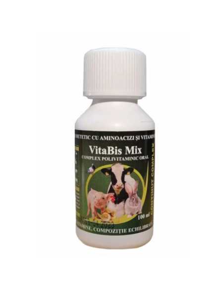 Complex de vitamine VitaBis Mix, 100ml, pentru pasari, iepuri, bovine, ovine, caprine si suine|Deltavet Shop