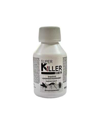 SUPER KILLER 25T EC, Insecticid lichid concentrat impotriva insectelor taratoare si zburatoare, 100 ml|Deltavet Shop