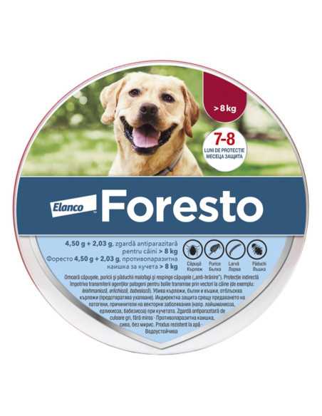 Foresto, L 70 cm, zgarda antiparazitara pentru caini peste 8kg|Deltavet Shop