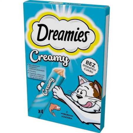 DREAMIES Creamy pentru pisici cu somon delicios 4x10g|Deltavet Shop